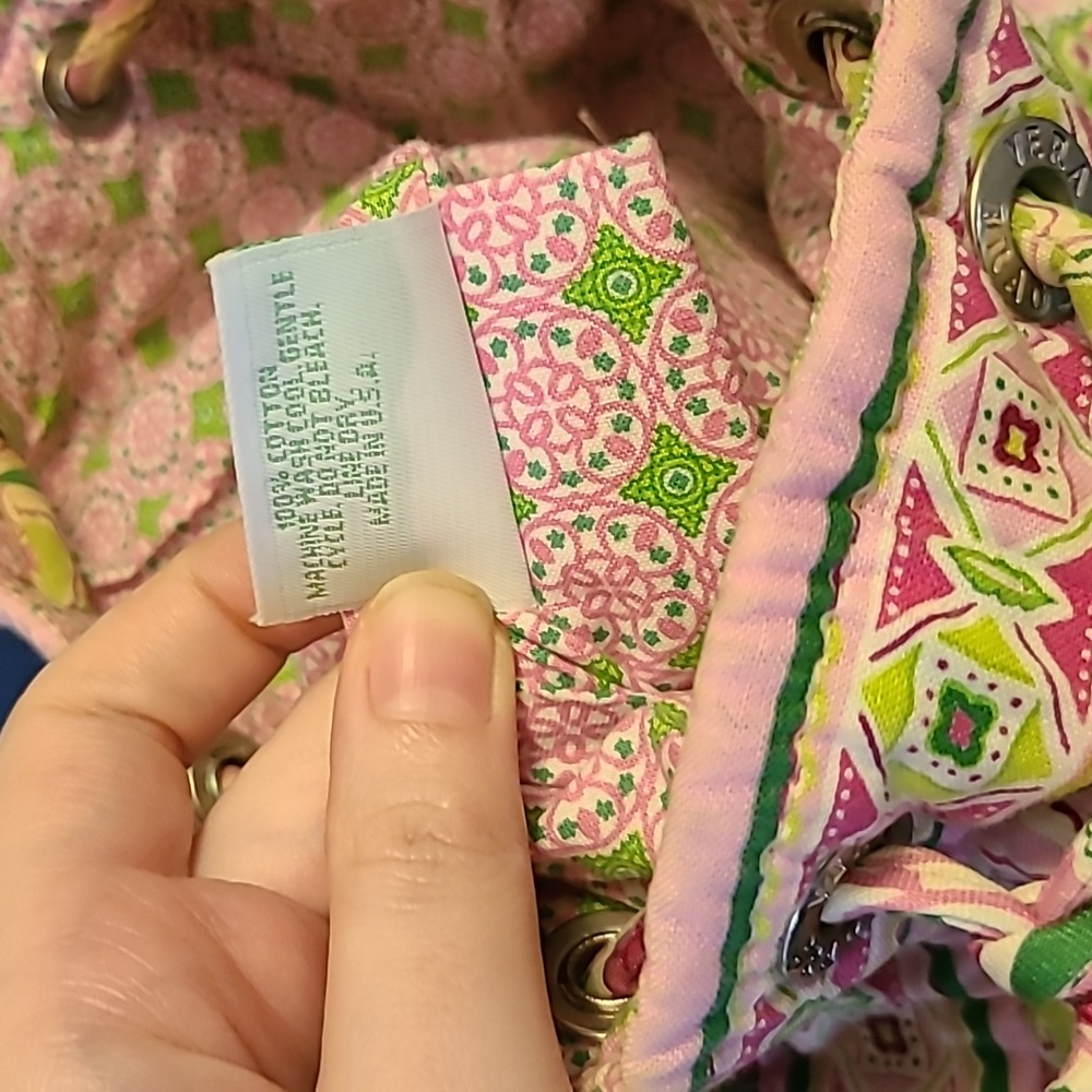 Vera Bradley Pinwheel Pink Drawstring Bag - Picture 5 of 6